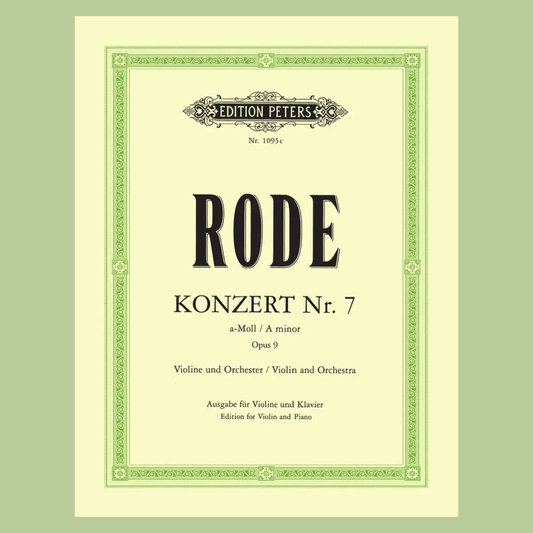 Rode - Concerto No 7 A Minor Op 9 Violin with Piano Accompaniment Book