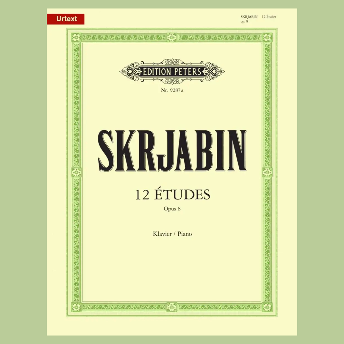 Scriabin - 12 Etudes Op 8 Piano Solo Urtext Edition Book