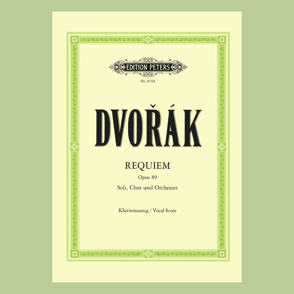 Dvorak - Requiem Vocal Score Book