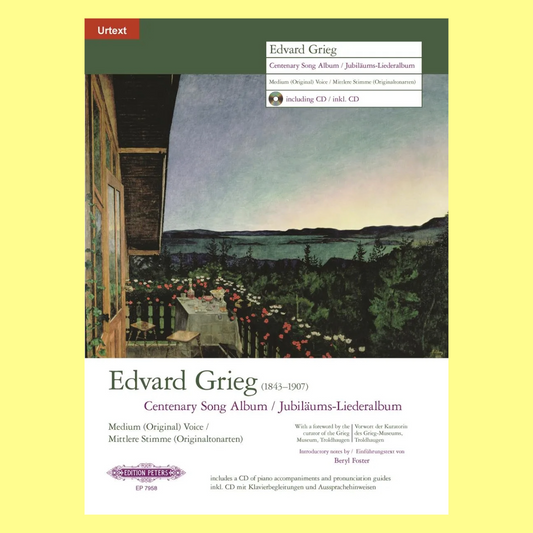 Edvard Grieg - Centenary Song Album Medium Voice/Piano (Original) Book/Cd
