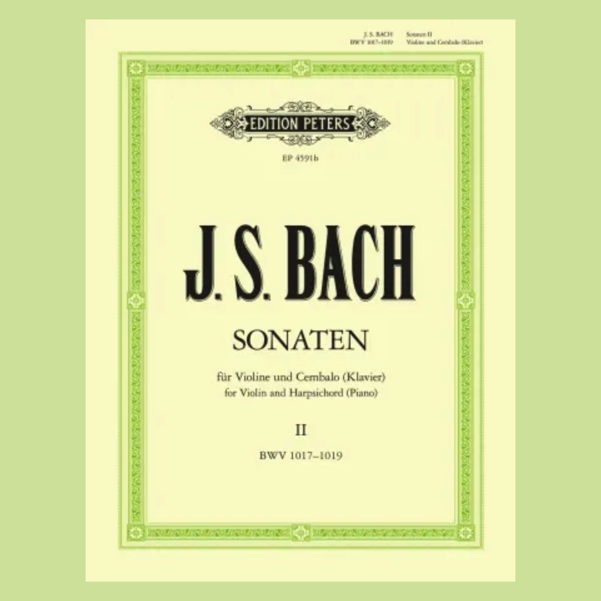 JS Bach - 6 Sonatas Volume 2 BWC 1017-1019 Violin with Piano Book