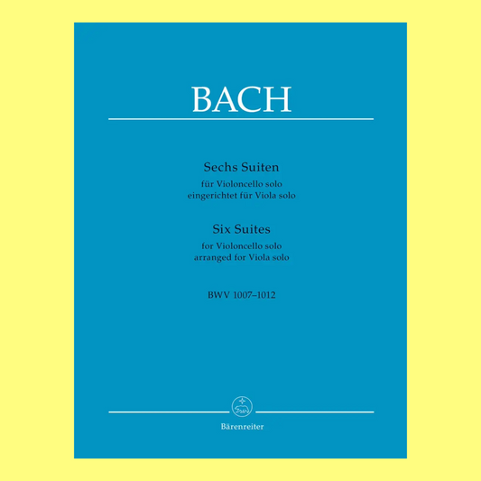 Bach - 6 Suites For Cello Solo BWV 1007-1012 Arranged For Viola Book