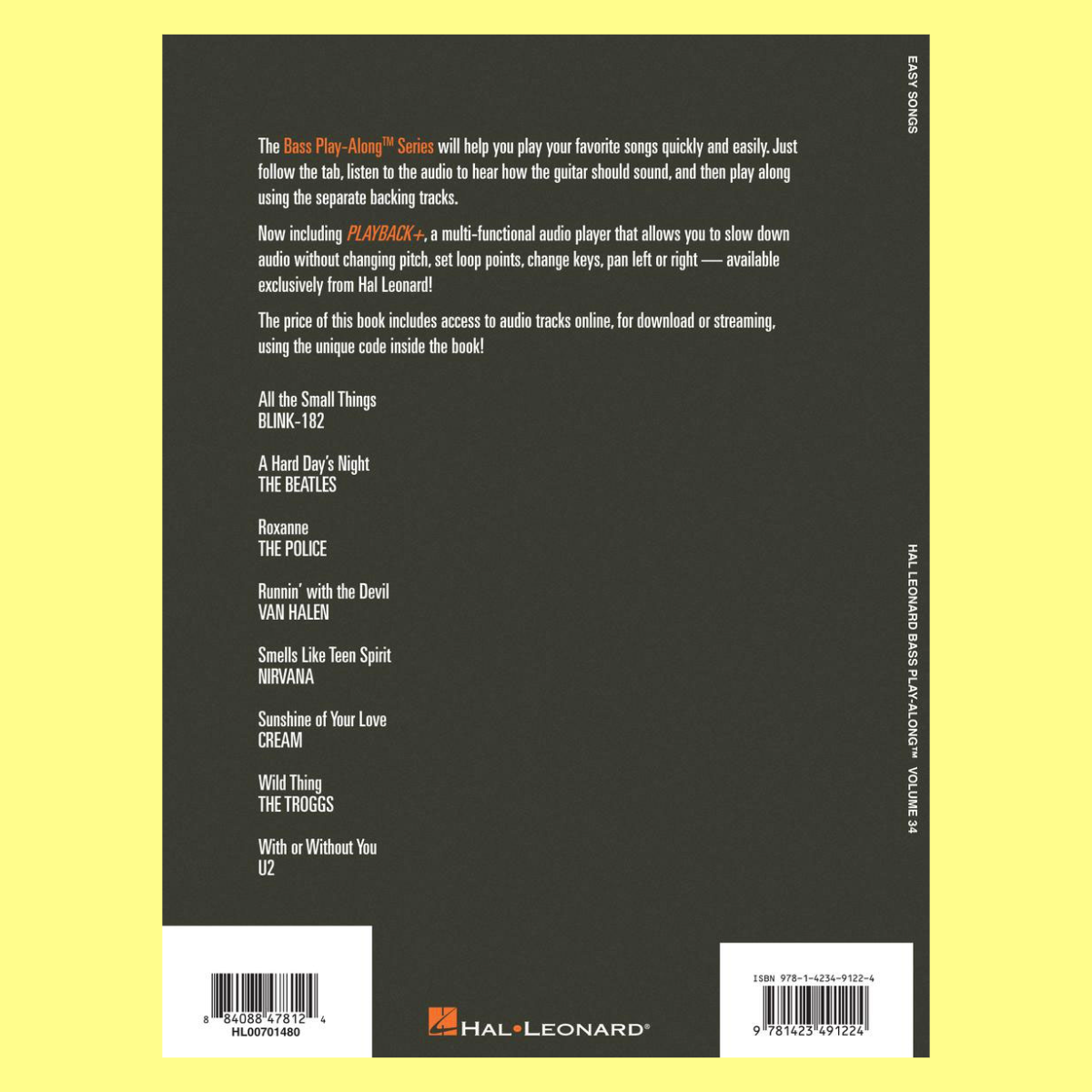 Easy Songs Bass Play Along Volume 34 Book/Ola