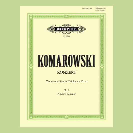 Komarovsky - Concerto No 2 A Violin with Piano Accompaniment Book