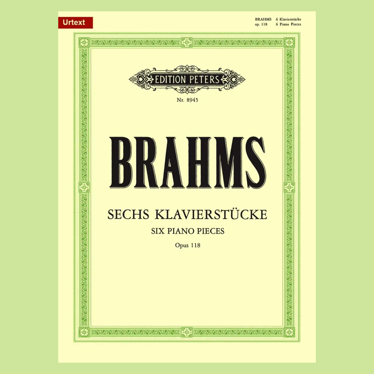 Brahms - 6 Piano Pieces Op 118 Book (Urtext Edition)