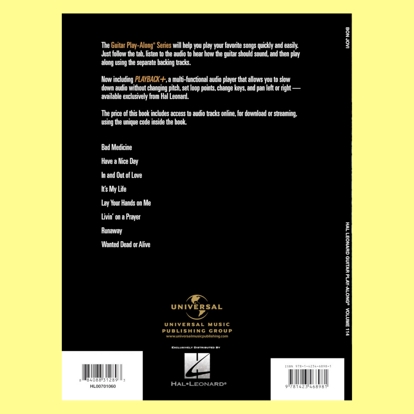 Bon Jovi - Guitar Play Along Volume 114 Book/Ola