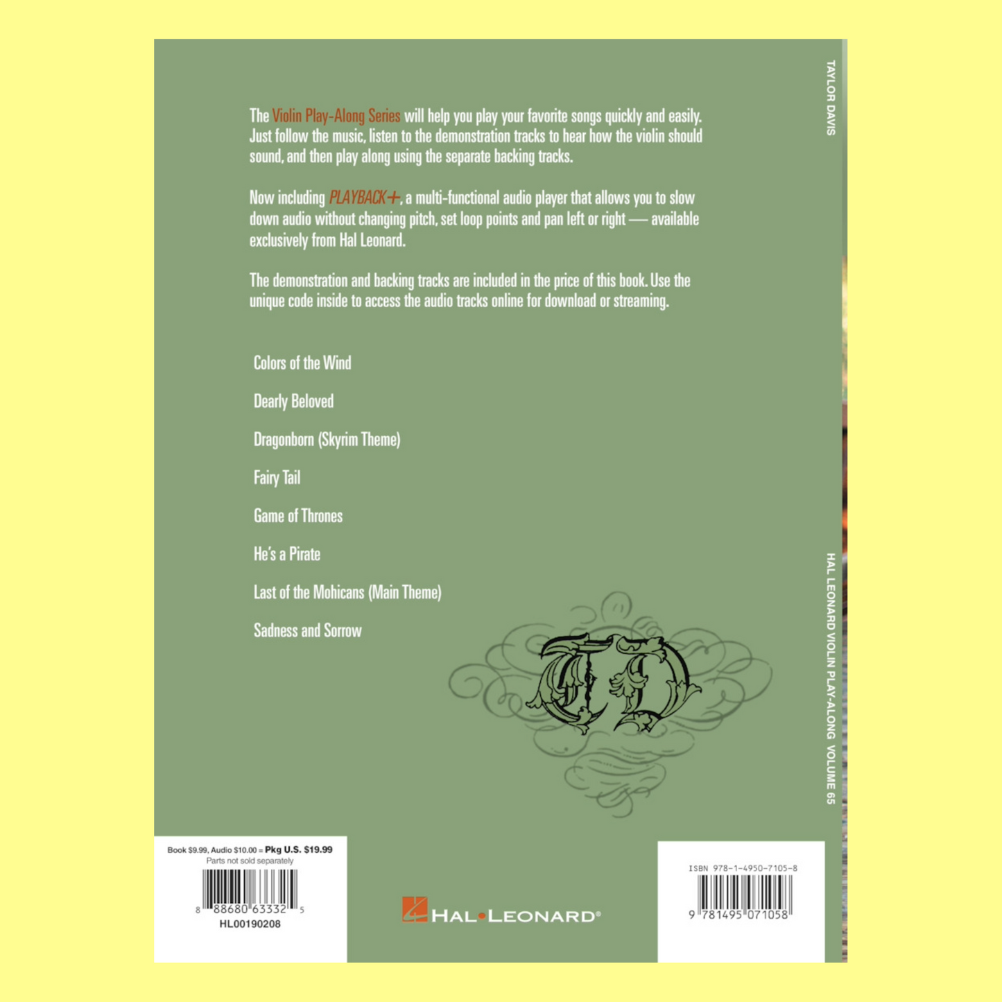 Taylor Davis - Violin Play Along Volume 65 Book/Ola