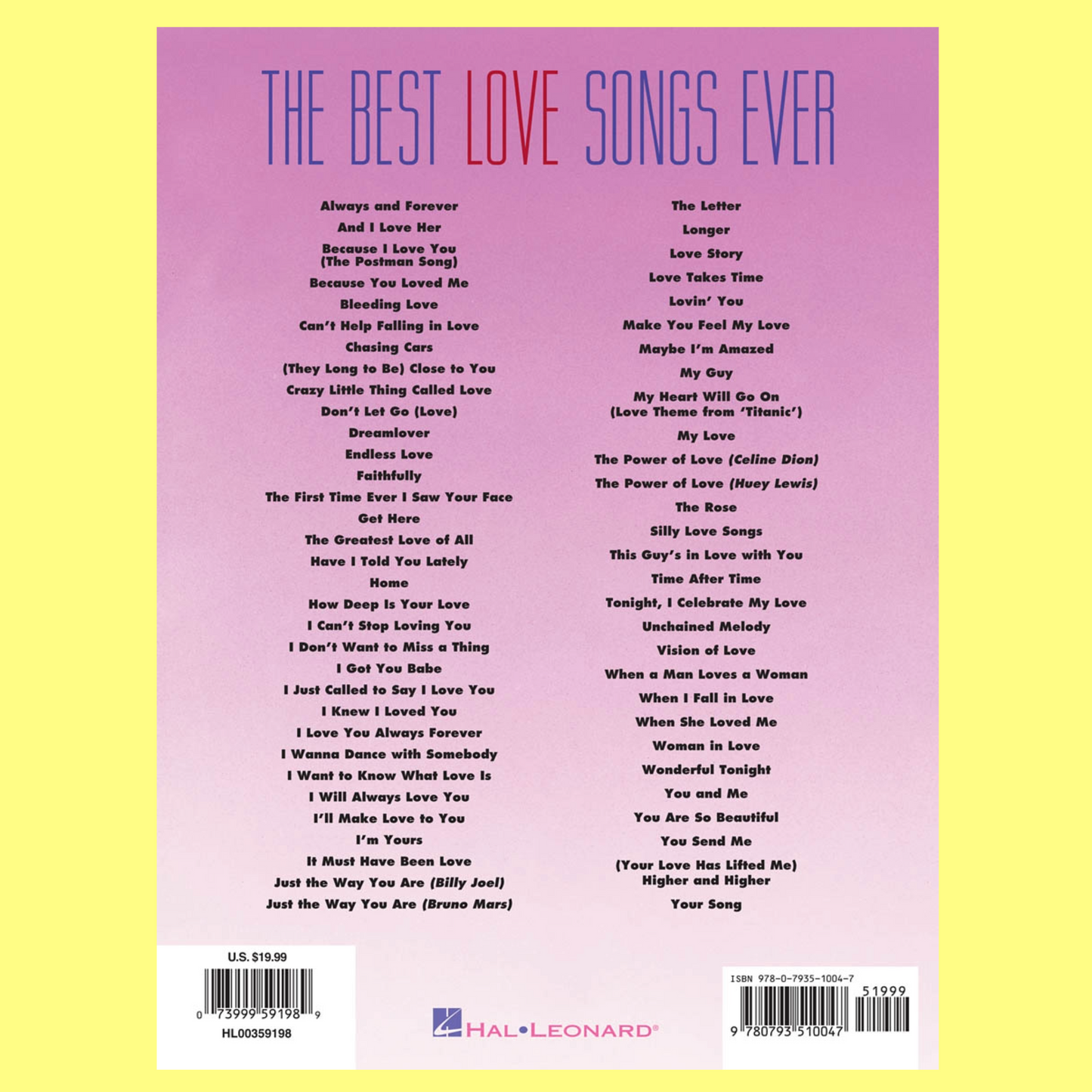 Best Love Songs Ever - Piano/Vocal/Guitar Book