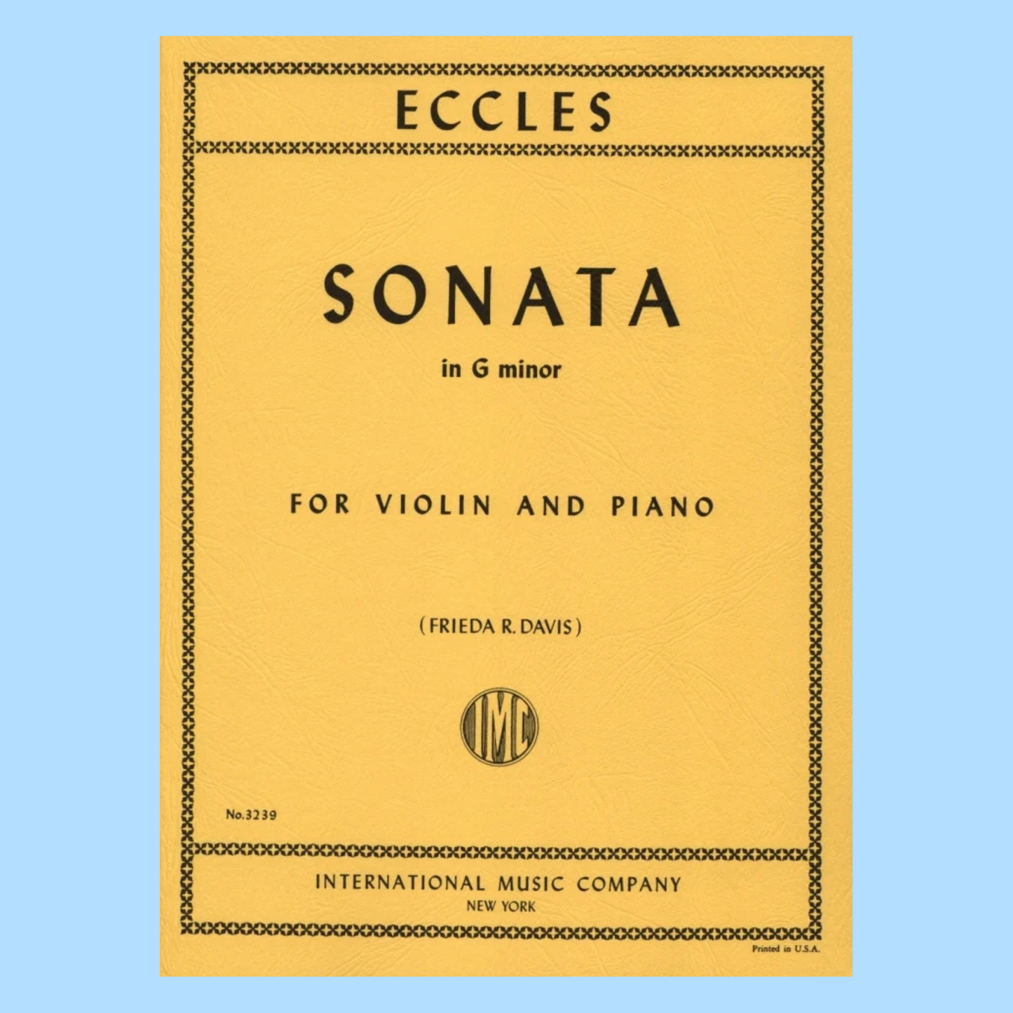 Henry Eccles - Sonata in G Minor for Violin and Piano Book