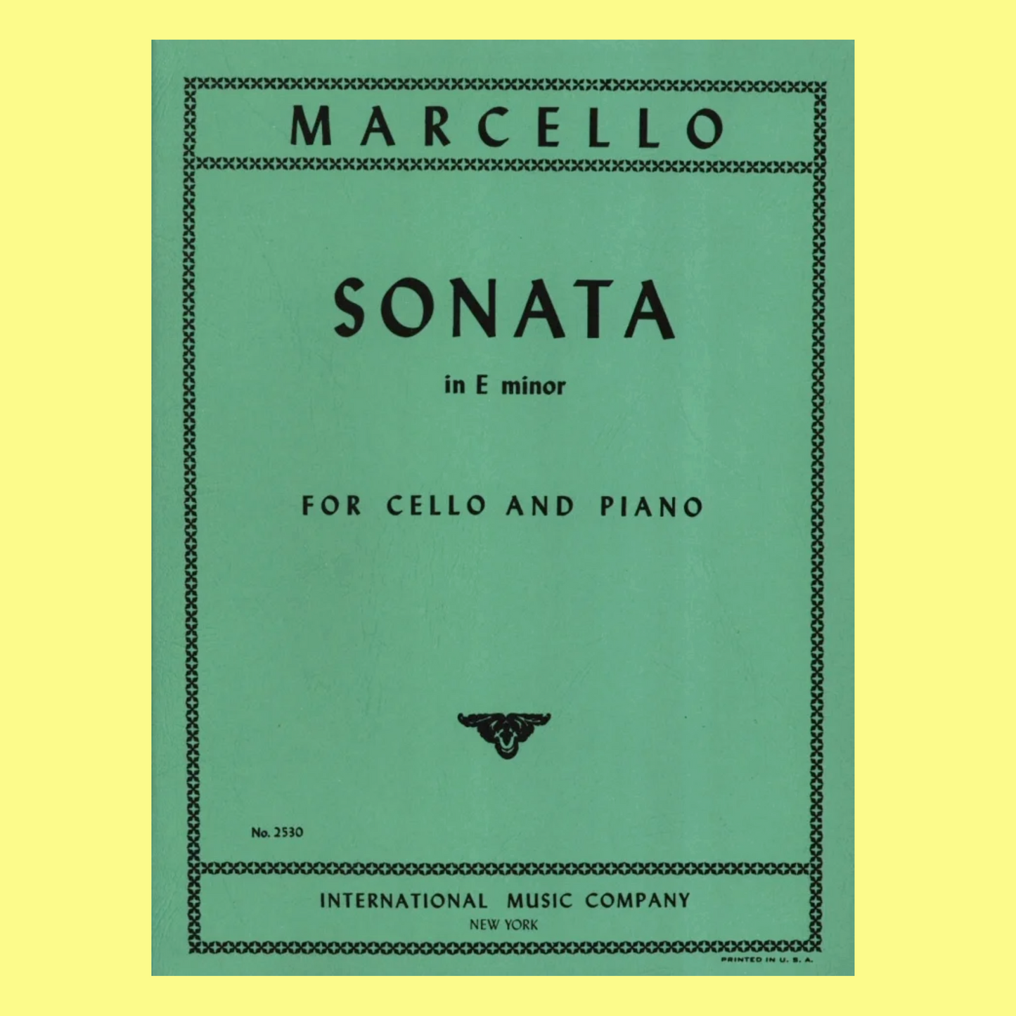 Benedetto Marcello - Sonata in E minor Cello with Piano Accompaniment Book