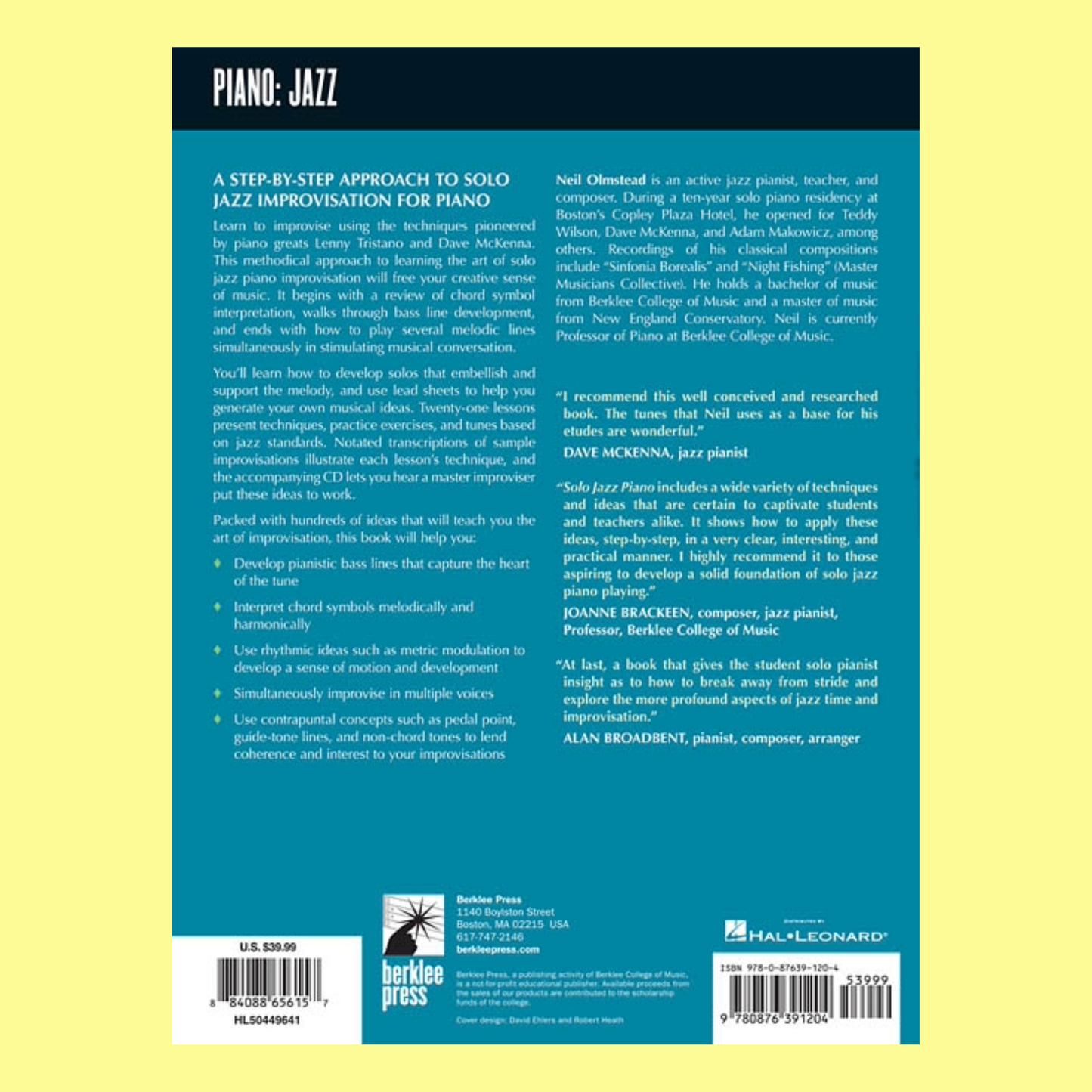 Solo Jazz Piano Book - The Linear Approach (2nd Edition)