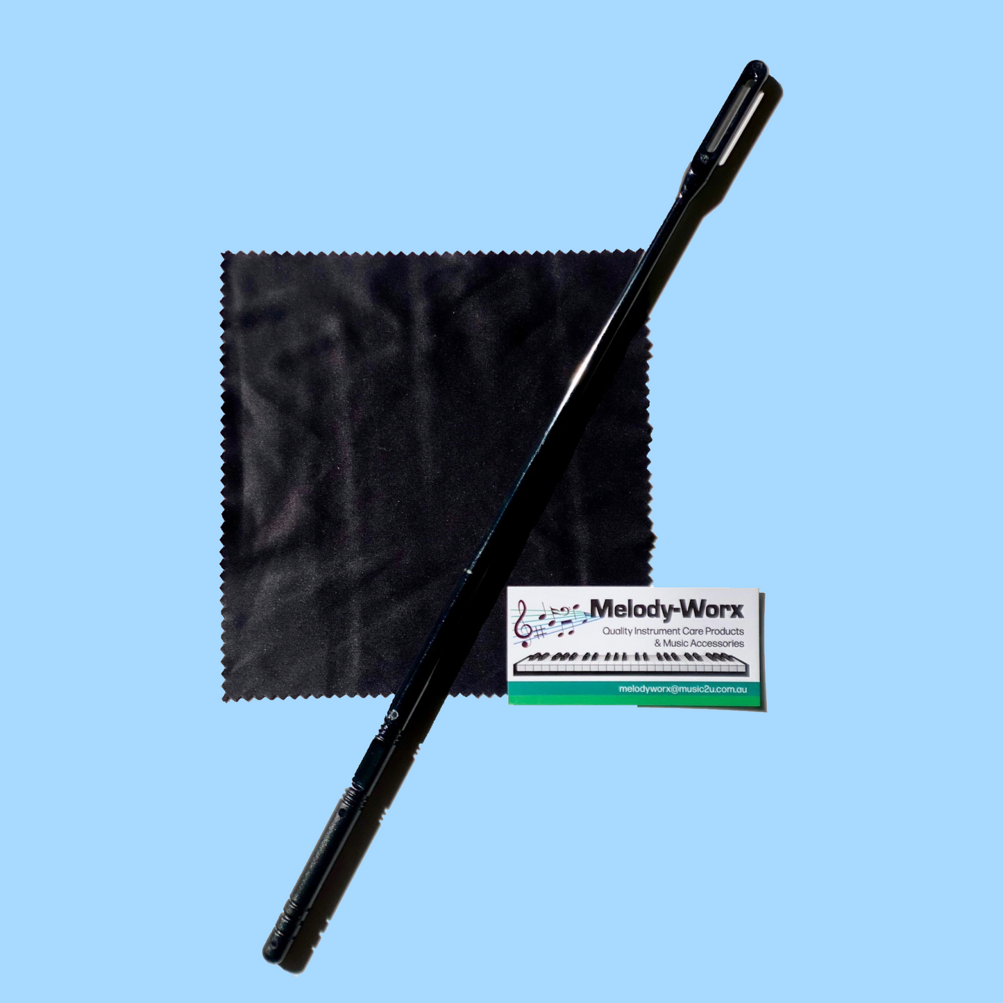 Melody Worx- Flute Cleaning Rod and Cloth (Black) 5 Pack