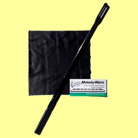 Melody Worx- Flute Cleaning Rod and Cloth (Black) 5 Pack