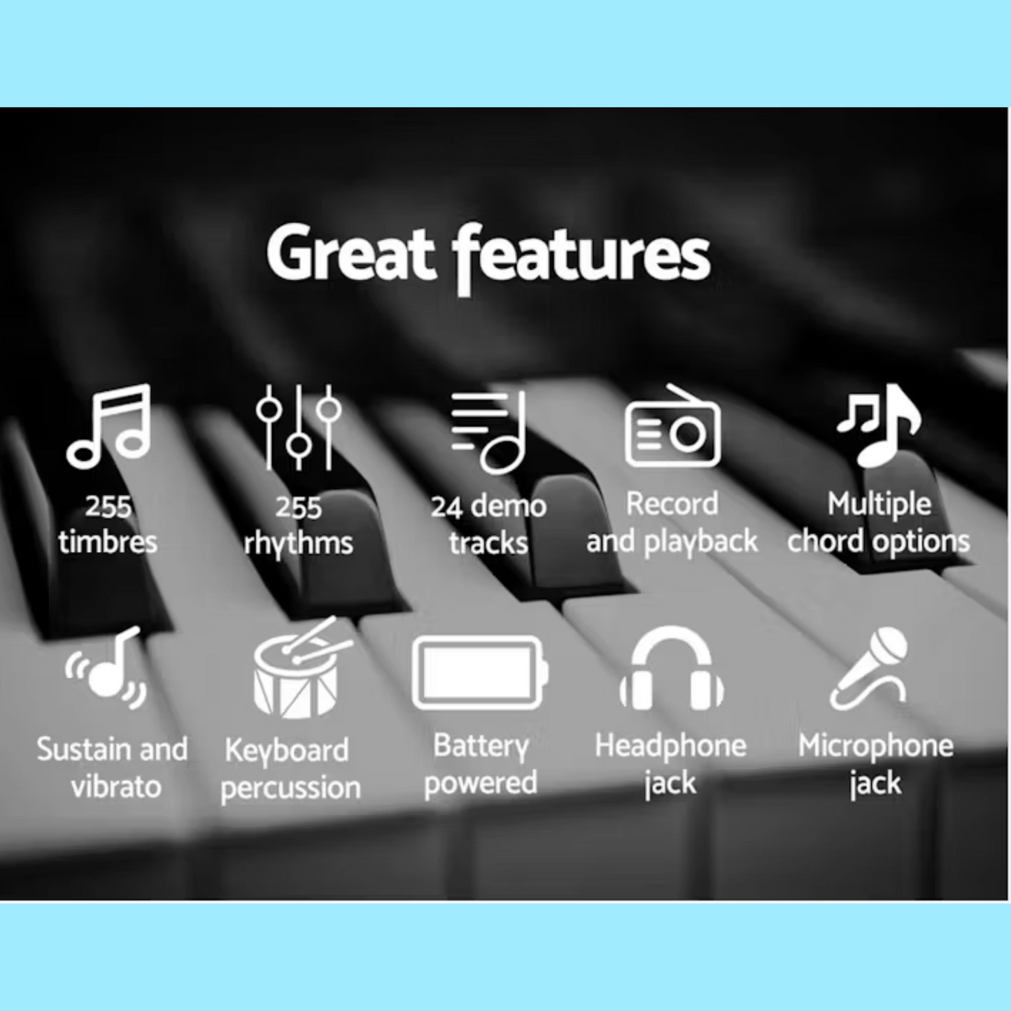 Alpha 61 Keys Electronic Piano Keyboard & Stand
