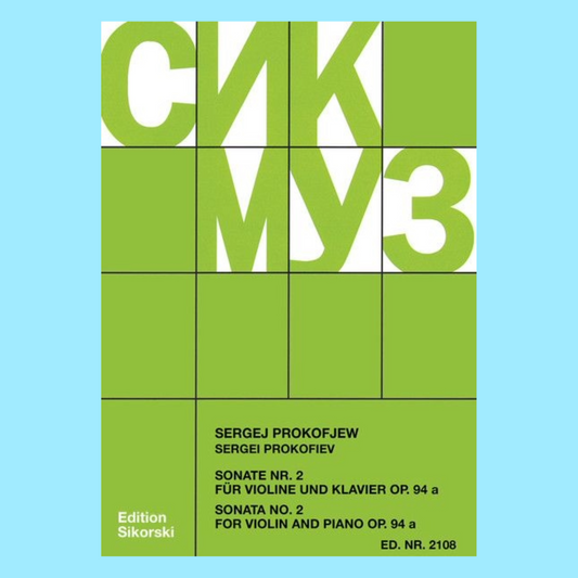Prokofieff - Sonata No 2 Op 94A For Violin with Piano Accompaniment Book