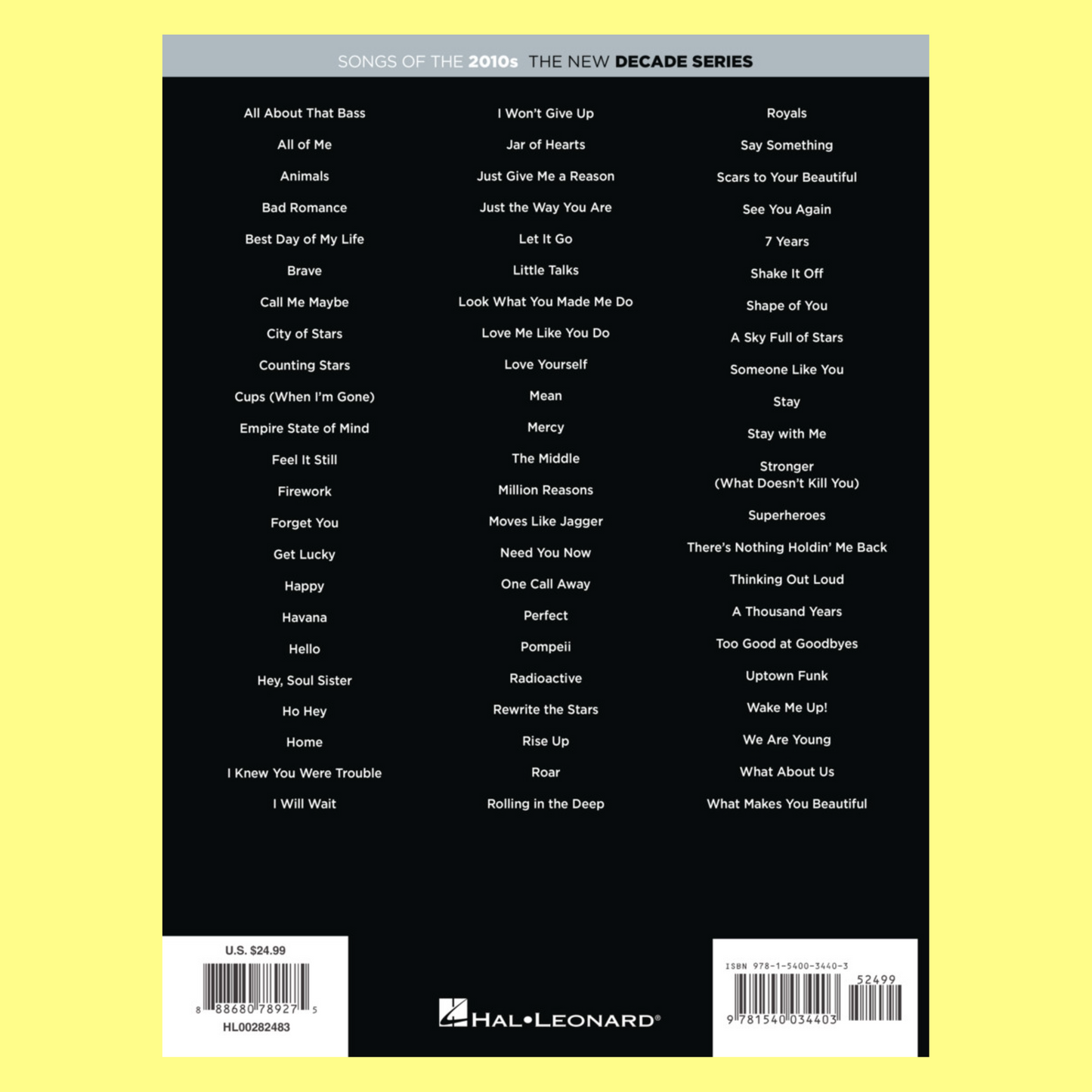 68 Hit Songs Of The 2010's - New Decade Easy Piano Series Book