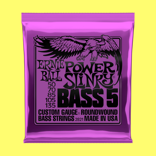 Ernie Ball Power Slinky 5-String Nickel Wound Electric Bass Strings (50-135)