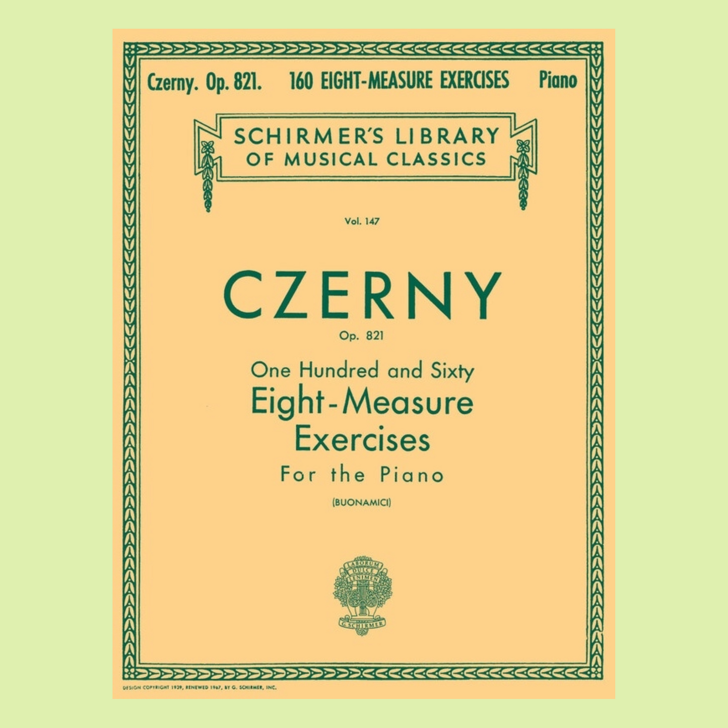 Czerny - 160 Exercises Op 821 For Piano Book