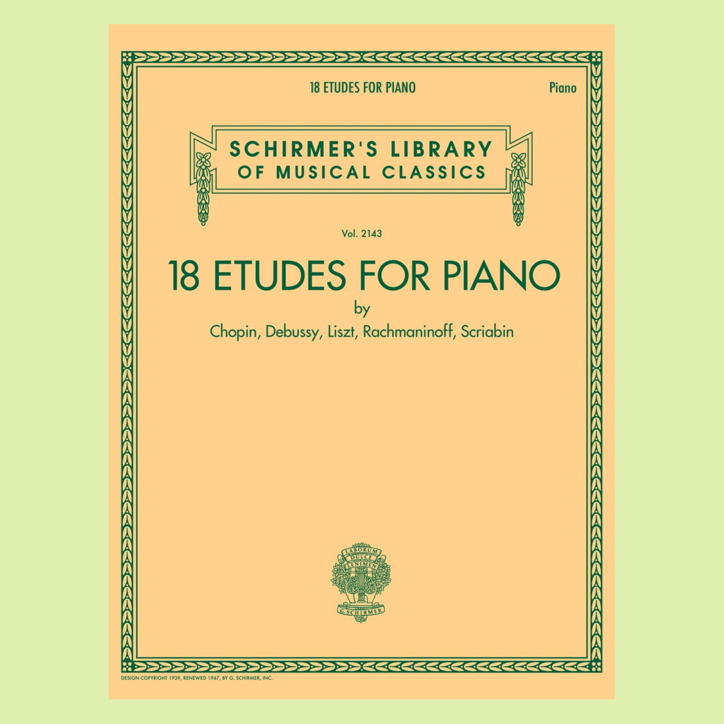 18 Etudes For Piano Book - A Collection of Popular Etudes for Piano