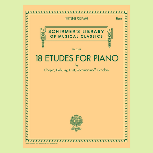 18 Etudes For Piano Book - A Collection of Popular Etudes for Piano
