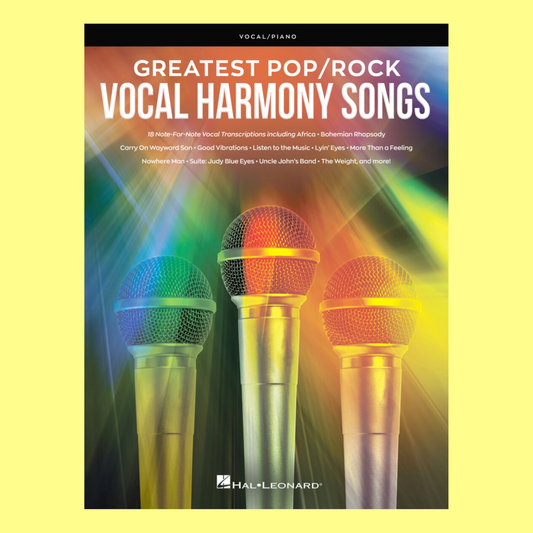 Greatest Pop/Rock Vocal Harmony Songs  Book (Vocal/Piano)