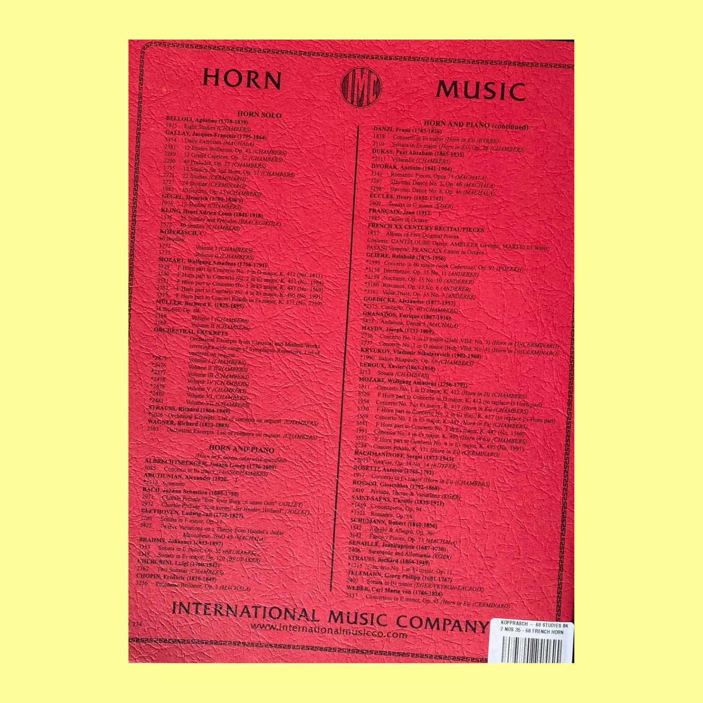 Kopprasch - 60 Studies Book 2 (Nos 35-60) French Horn Book