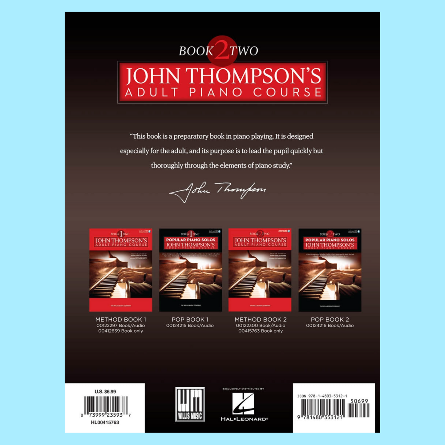 John Thompson's Adult Piano Course Book 2 (Book/Ola)