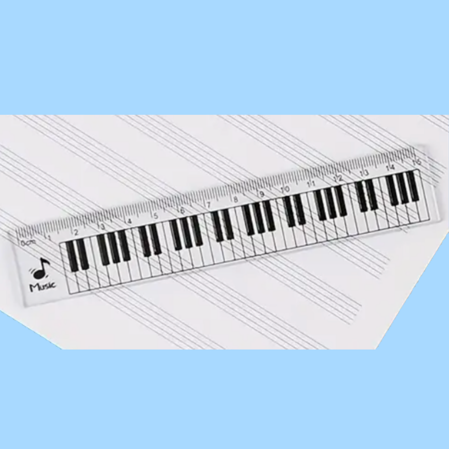 15cm Musical Keyboard Design Clear Ruler