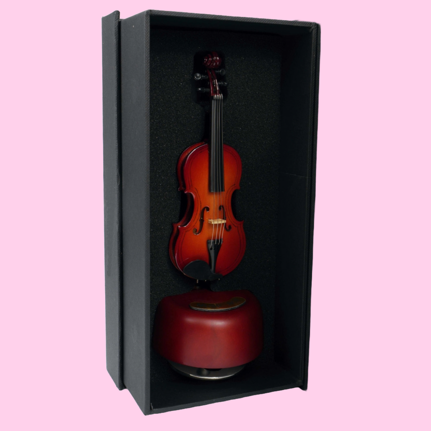 Wooden Music Box with Miniature Violin – Plays "Eine Kleine Nachtmusik"
