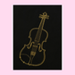 Black Canvas Music Bag with Gold Embroidered Violin