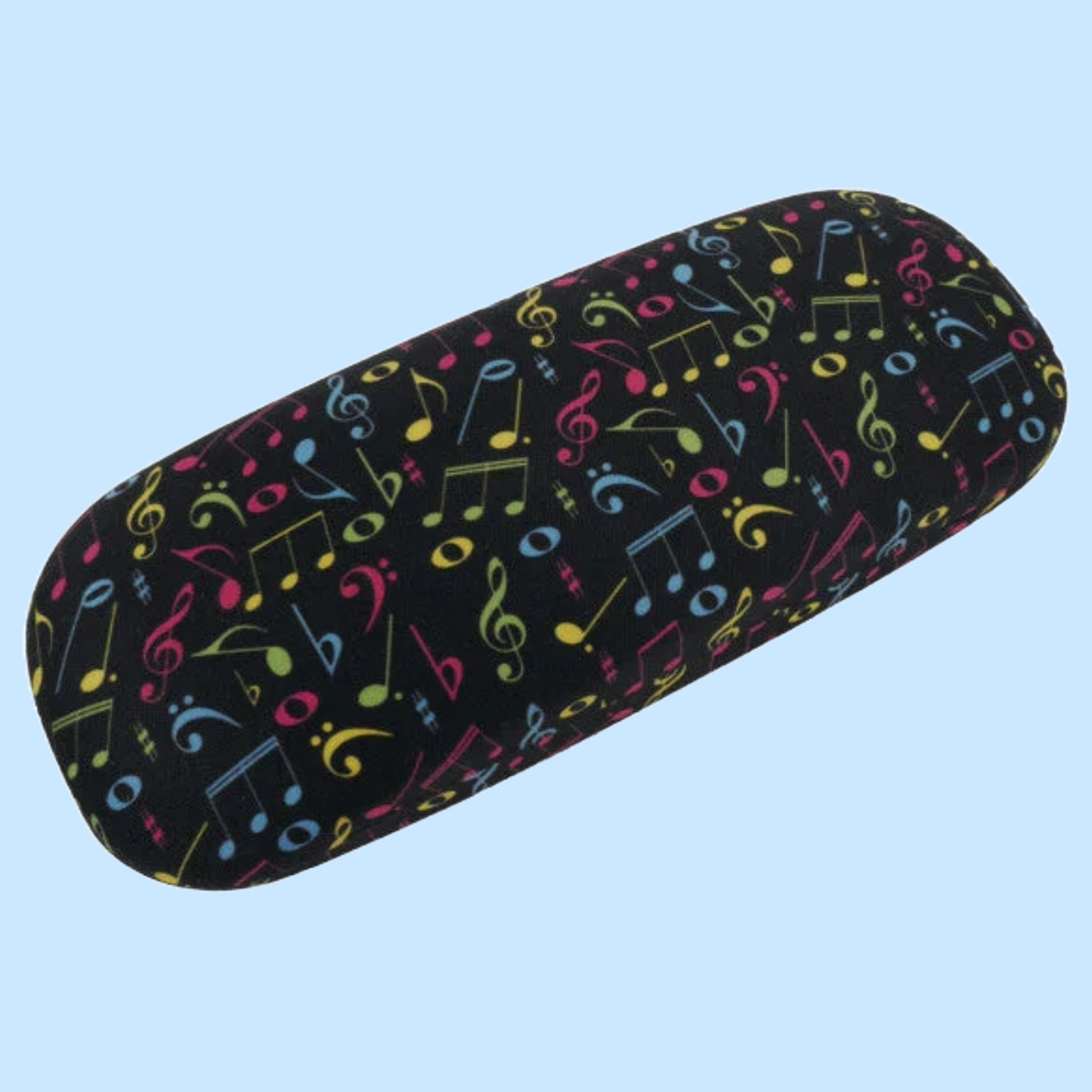 Glasses Case with Colourful Notes and Clefs with Matching Microfibre Cloth