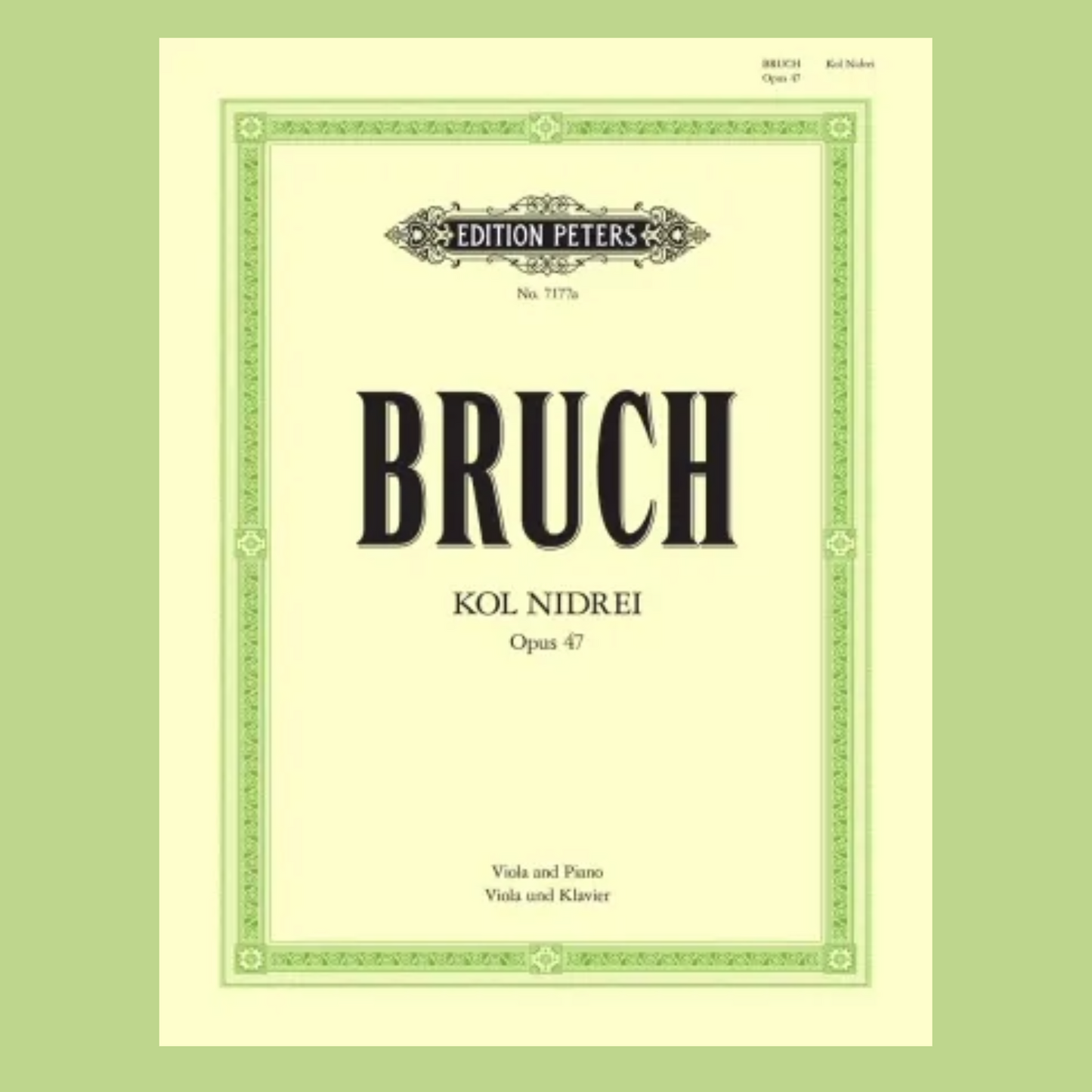 Bruch - Kol Nidrei Op 47 Viola with Piano Accompaniment Book