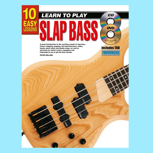 10 Easy Lessons Learn To Play Slap Bass Book (Book/Audio/Video)