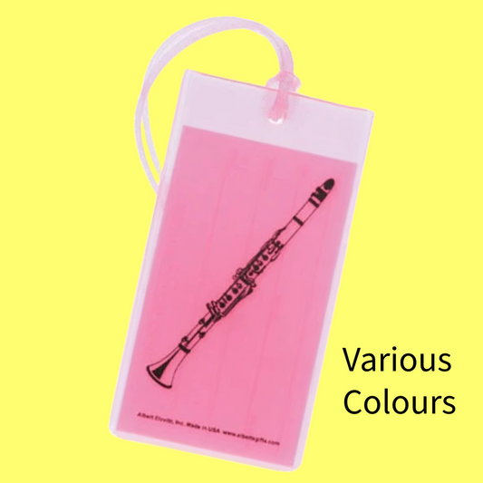 Clarinet Soft Rubber Id Tag (Various Colours)
