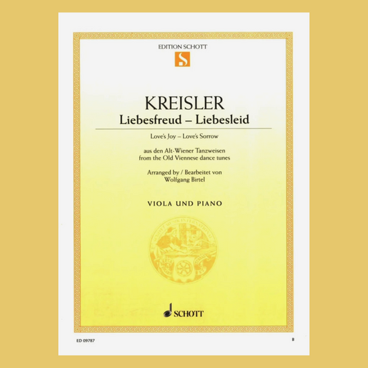 Kreisler - Liebesfreud Viola with Piano Accompaniment Book