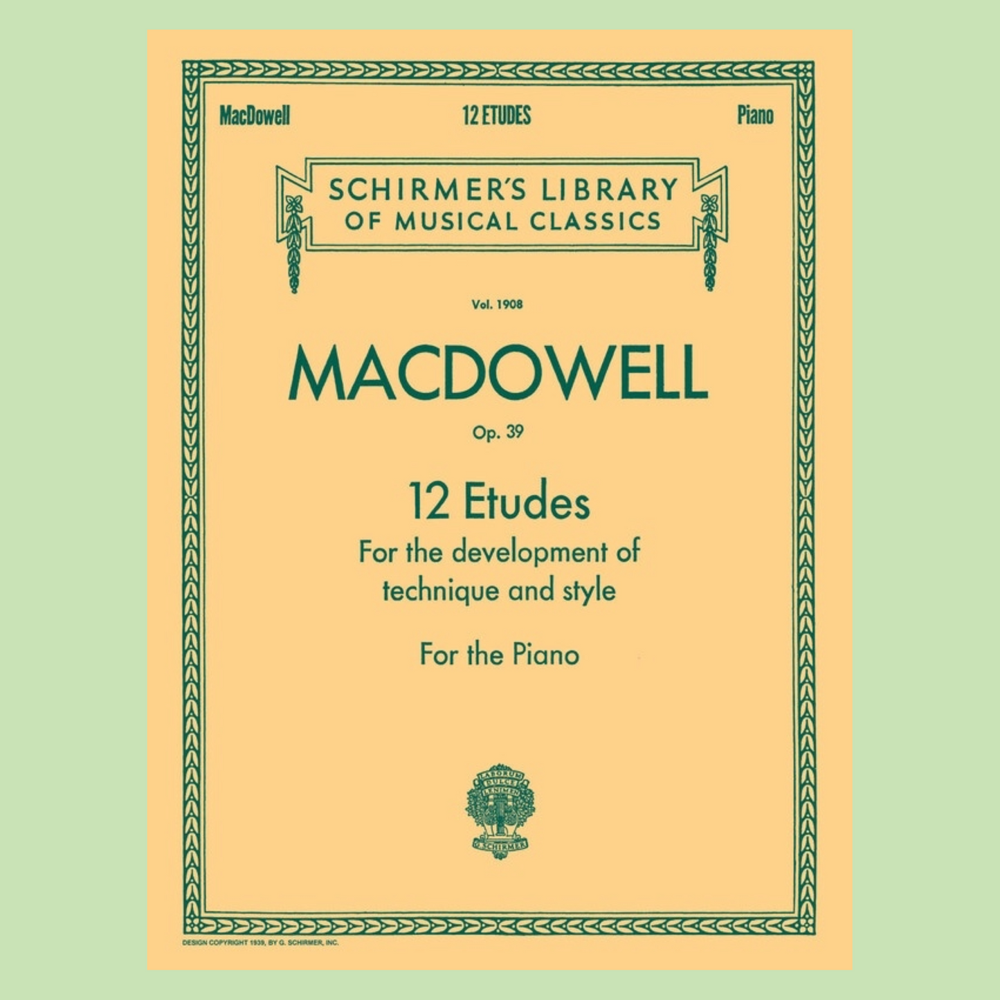 Macdowell - 12 Etudes Technique & Style Op 39 Piano Book