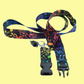 Black Lanyard With Multi Coloured Music Notes and Removable Clip (50cm)