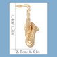 Gold Alto Saxophone Pin (4.4cm x 2.5cm)