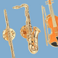 Gold Alto Saxophone Pin (4.4cm x 2.5cm)
