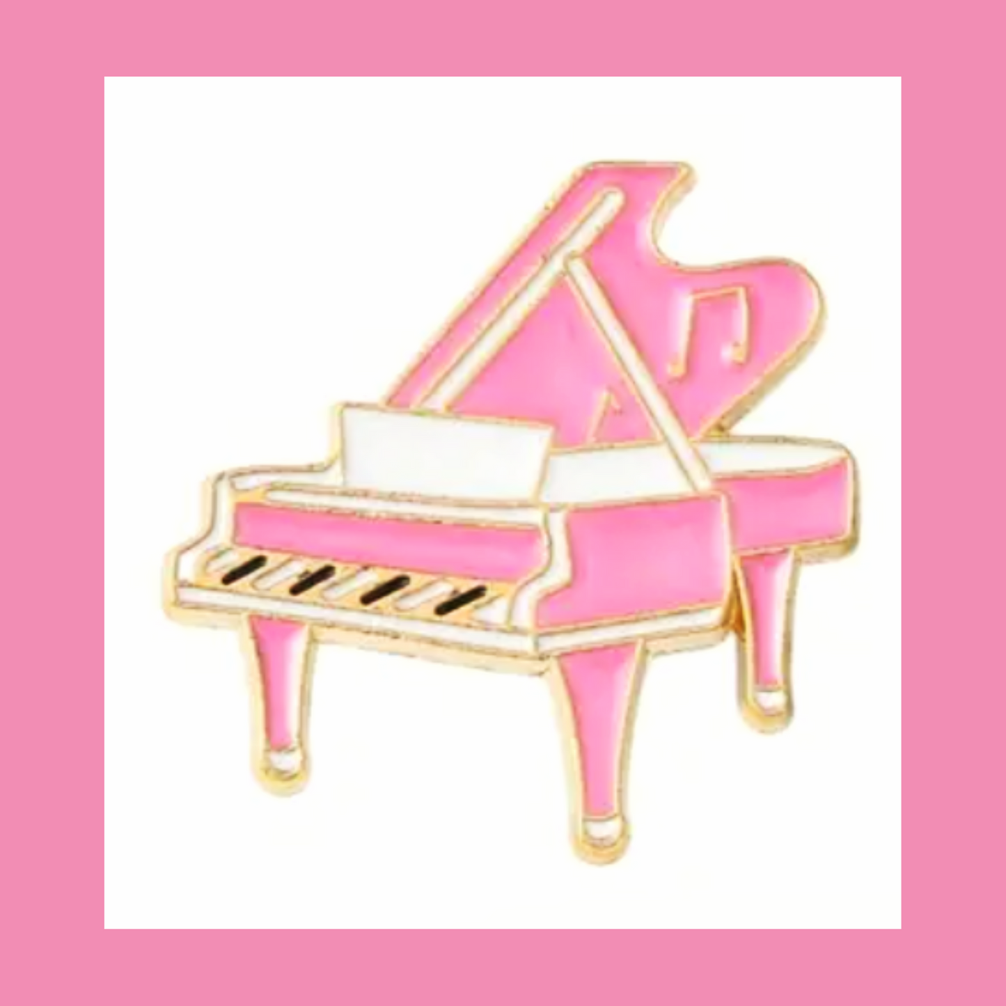 Pastel Pink Grand Piano - Enamel Pin