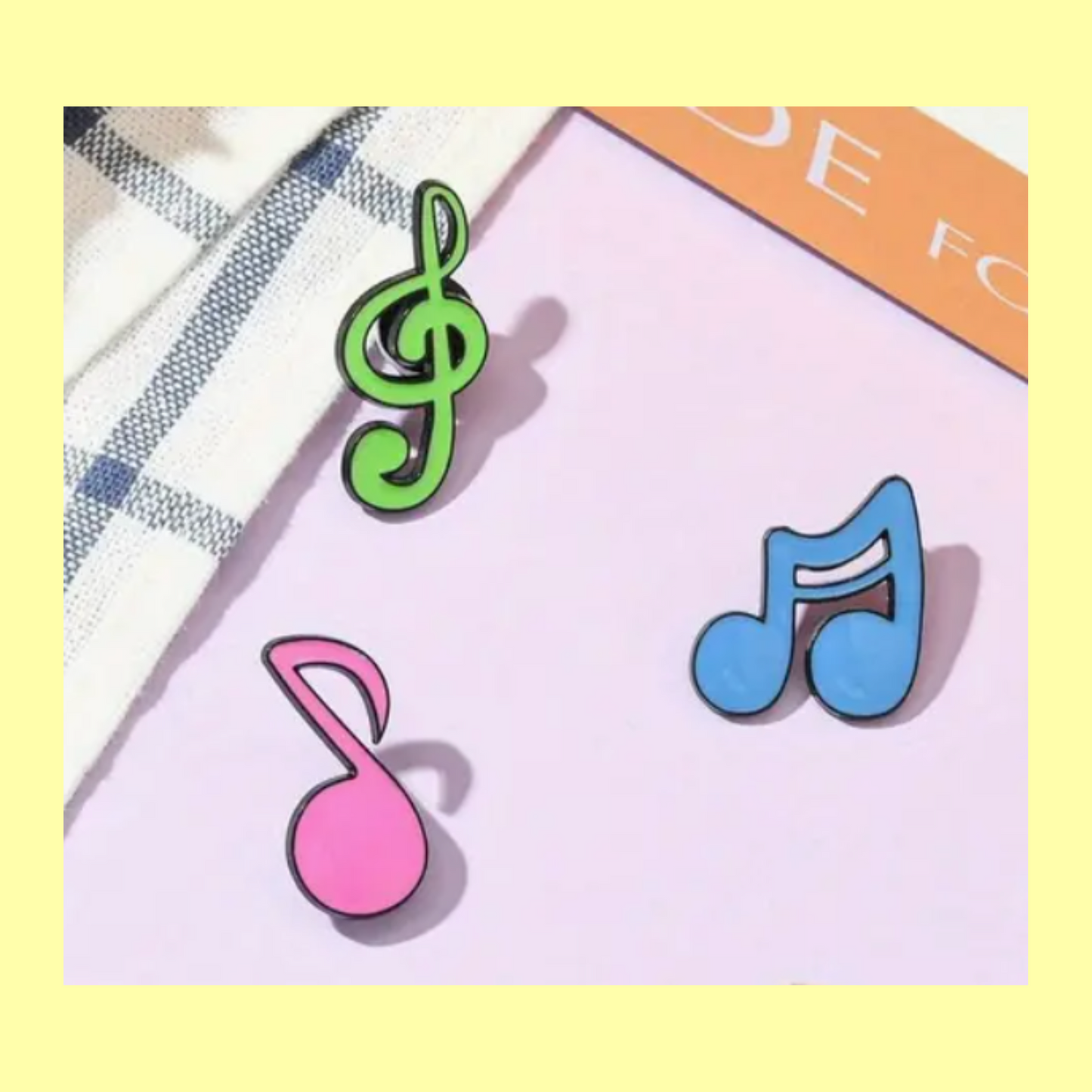 Colourful Treble Clef and Notes - Enamel Pin Set (3 x Pins)