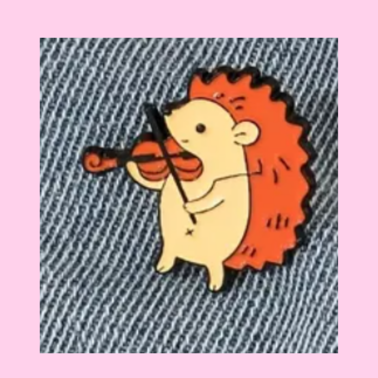 Hedgehog Violin- Enamel Pin