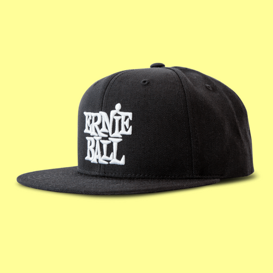 Black with White Stacked Logo Hat