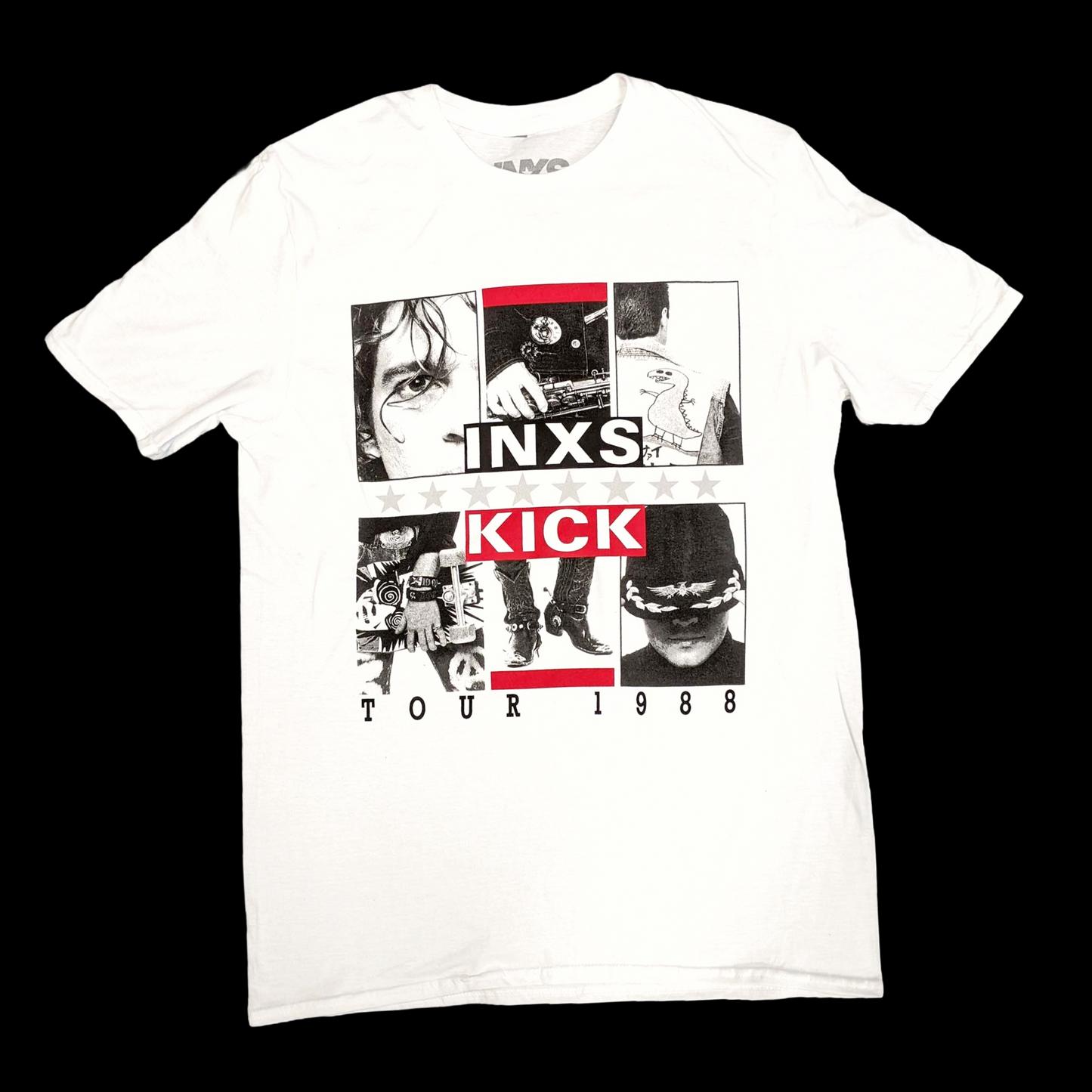 INXS Kick Tour 1988 White Shirt (Small - XXL) - 100% Cotton