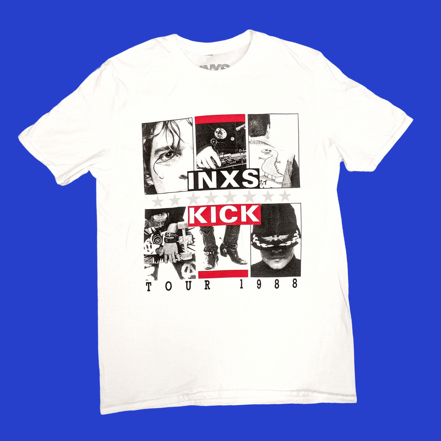 INXS Kick Tour 1988 White Shirt (Small - XXL) - 100% Cotton