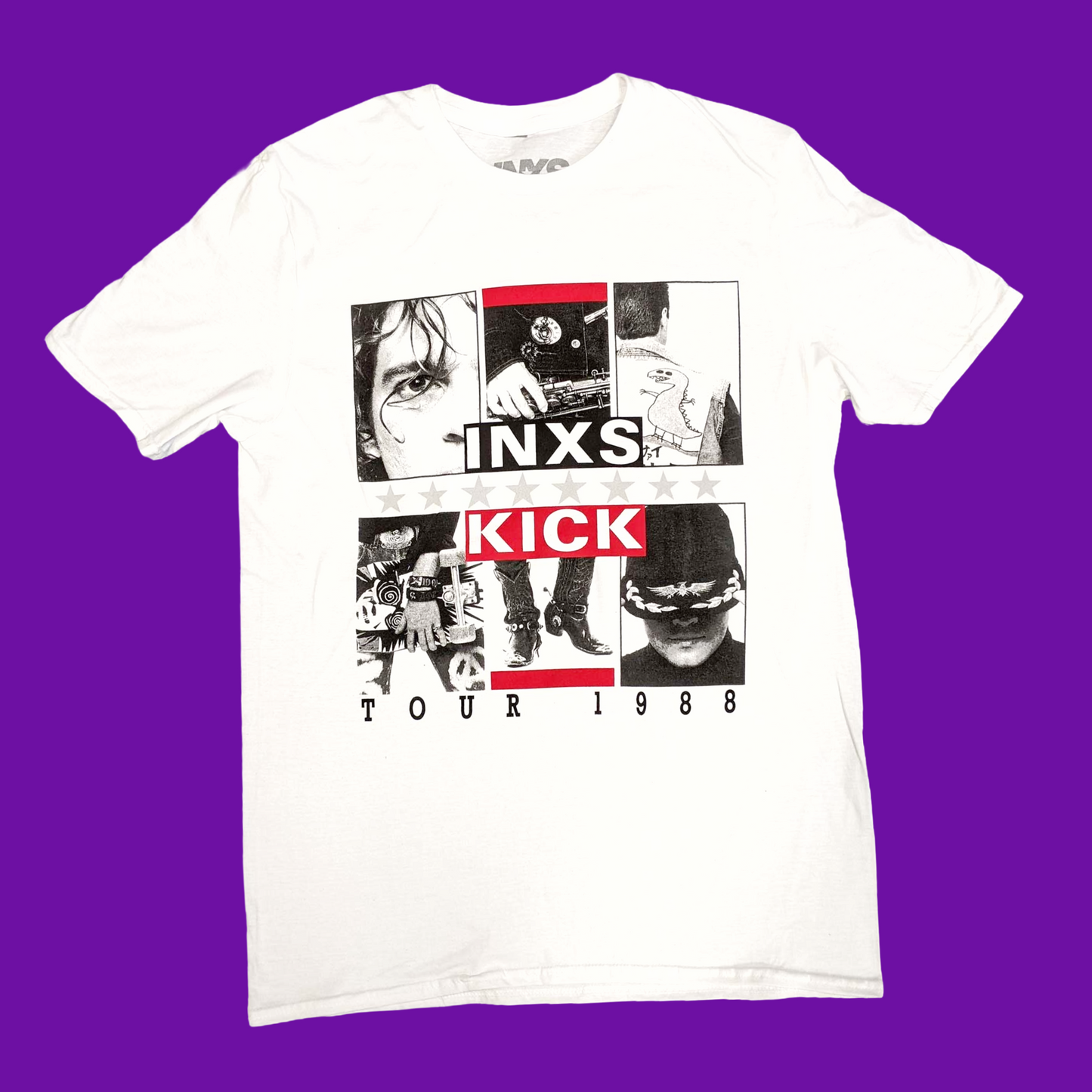 INXS Kick Tour 1988 White Shirt (Small - XXL) - 100% Cotton