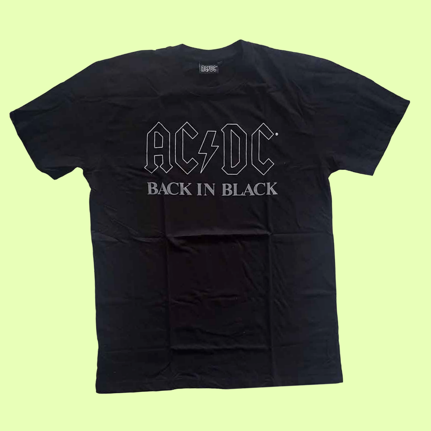 ACDC - Black in Black Logo T-Shirt (Small - XXL) - 100% Cotton