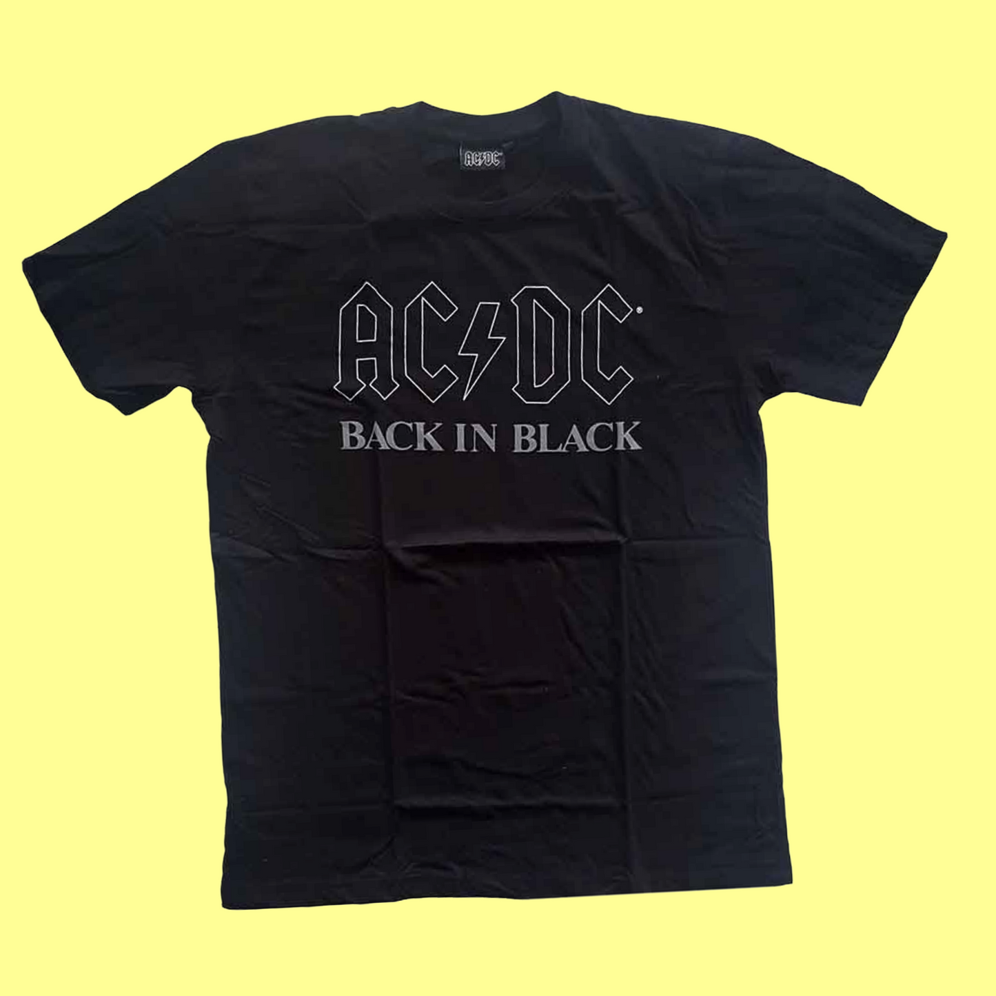 ACDC - Black in Black Logo T-Shirt (Small - XXL) - 100% Cotton