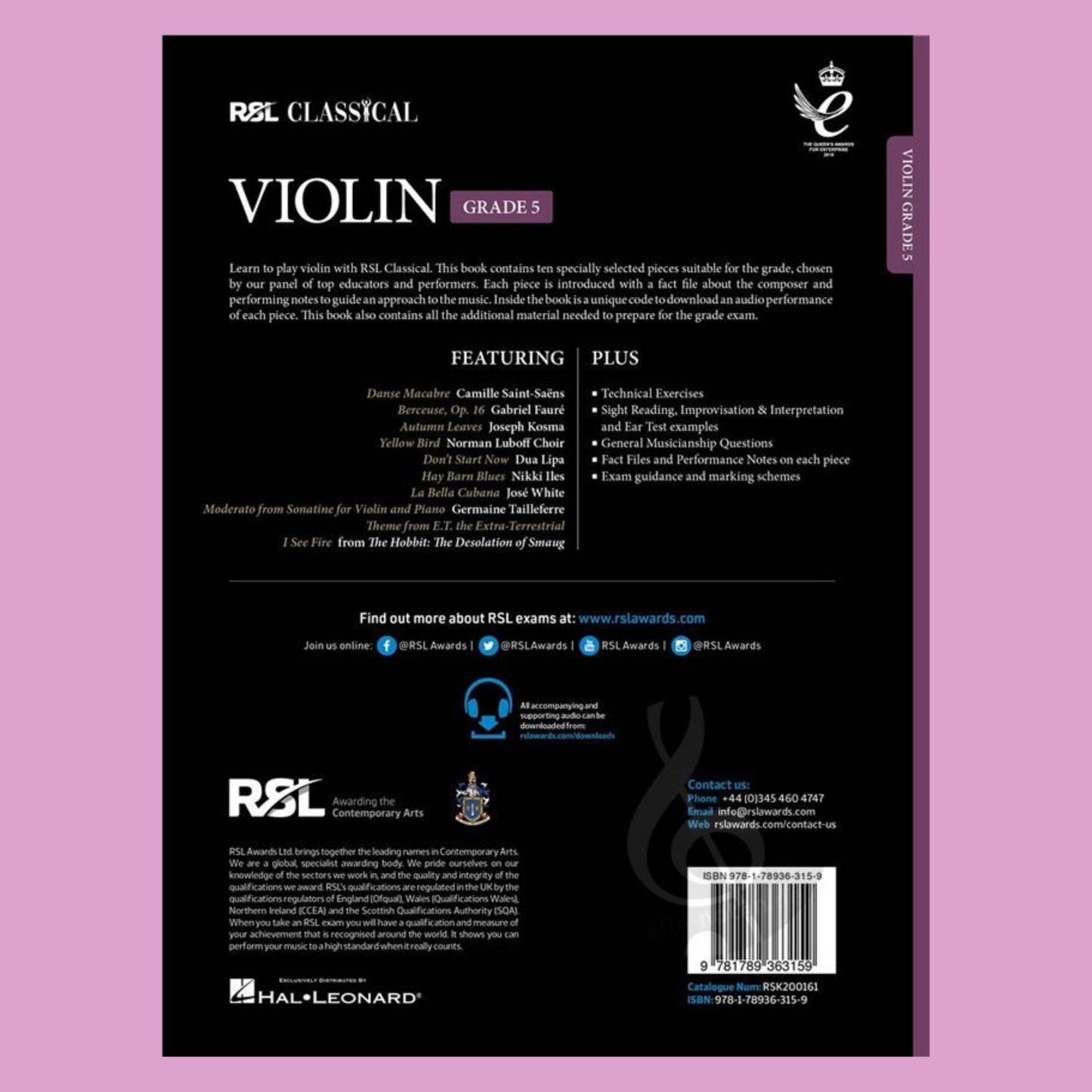 RLS Classical Violin Grade 5 Book (2021+)