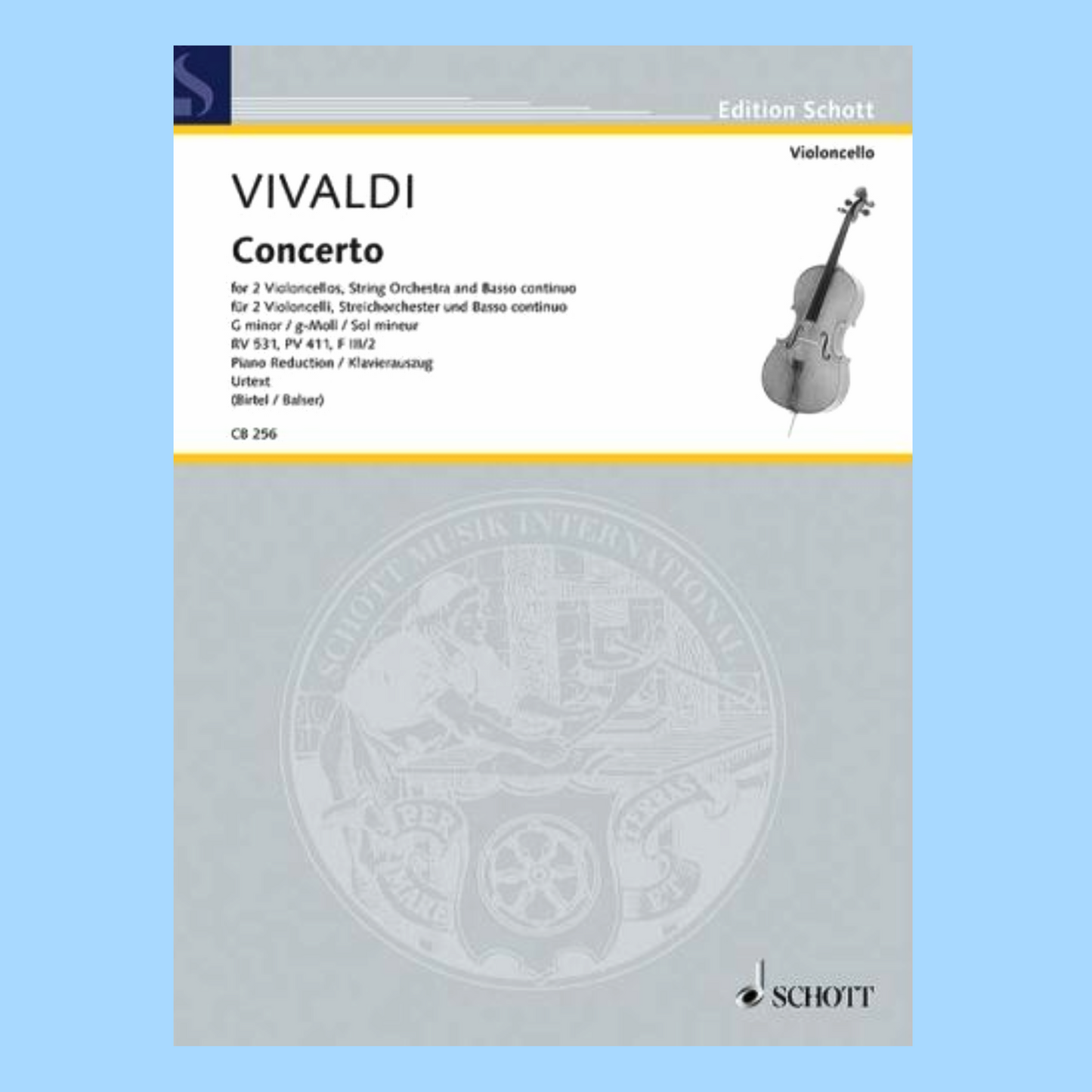 Vivaldi Concerto in G Minor RV 531 for 2 Cellos with Piano Accompaniment Book